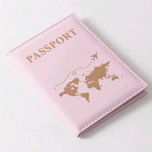 Pink and Gold Faux Leather Passport Holder